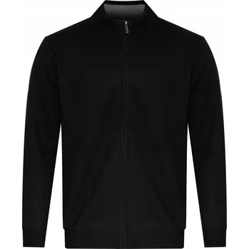 Pánský svetr Pánský svetr s rolákem na zip - B-6428/ČERNÝ, vlněný, klasický