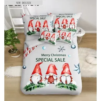 Povlečení BLACK FRIDAY 2025 ! Sada vánočního bavlněného povlečení s 3D efektem pro 2 postele 140x200/70x90 cm – VÁNOCE / MERRY CHRISTMAS- SKŘÍTCI SPECIÁL + PROSTĚRADLO ZDARMA !