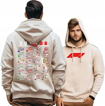 Pánská mikina PÁNSKÁ MIKINA S KAPUCÍ F1 FORMULA ONE KALENDÁŘ 2026 TRAŤE M