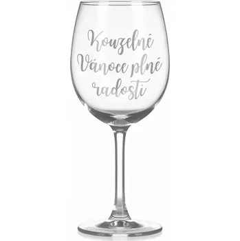 Sklenice Sklenice na víno s gravírovaným textem Kouzelné Vánoce plné radosti
