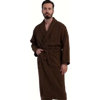 Pánský župan Pánský župan s límcem hnědý - froté bavlna 1ZF3109 hnědá m