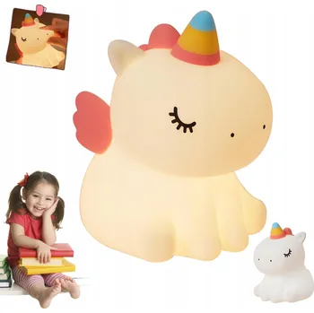 Lampička LED Lampička JEDNOROŽEC noční silikonová USB-C dětská ROZTOMILÉ LAMPY