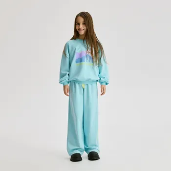 Reserved - Tepláky s potiskem - světle tyrkysová - 102FG-60X - 102FG-60X-128