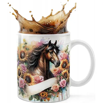 KERAMICKÝ HRNEK 330ML S POTISKEM - KŮŇ KONĚ JÍZDA NA KONI HOBBY HORSE