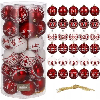 Vánoční dekorace Zdobená Vánoční Koule , Hladká Vánoční Koule , vánoční koule cetek 5 cm 30 ks