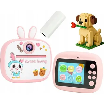 TERMOTISKÁRNA FOTOAPARÁT PRO OKAMŽITÝ TISK DRUKUŚ PRO DĚTI +S106 DÁREK RŮŽOVÁ