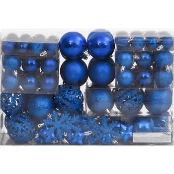 Vánoční ozdoby 356118 3/4/6/36 cm modré 111 ks Vánoční ozdoba Vánoční ozdoby 356118 3/4/6/36 cm modré 111 ks