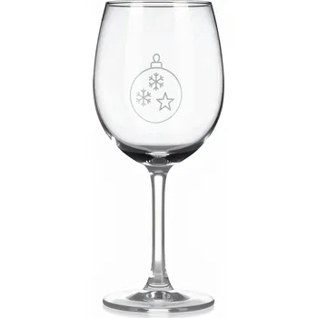 Sklenice Sklenice na víno s gravírovaným motivem baňky s vločkou a hvězdou