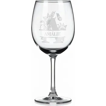 Sklenice Vínová sklenka s gravírovaným jménem – AMÁLIE