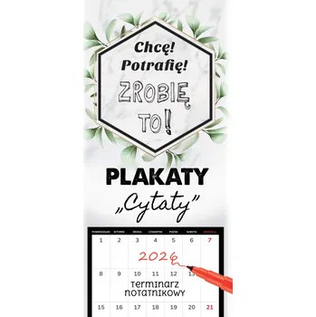 Kalendář Kalendář Termínový diář 2026 plakátový Citáty linkovaný 22x46cm 2026