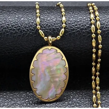 Přívěsek KRÁSNÝ NÁHRDELNÍK, PŘÍVĚSEK, PŘÍVĚSEK S PERLEŤOVOU HMOTOU, NEREZOVÁ OCEL