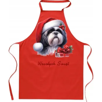 Kuchyňská zástěra Kuchyňská Zástěra Shih Tzu Vánoční Módní Potisk Dárek