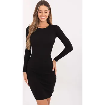 Dámské šaty Přiléhavé bavlněné šaty v černé RV-