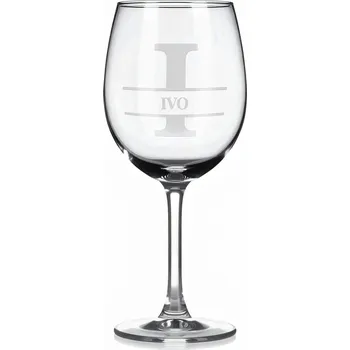 Sklenice Vínová sklenka s gravírovaným jménem – IVO