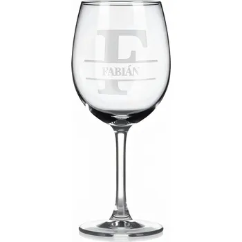Sklenice Vínová sklenka s gravírovaným jménem – FABIÁN