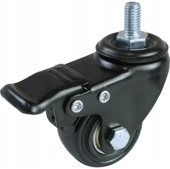 Pojezdové kolečko Nábytkové kolečko otočné černé s brzdou 40 - 50 kg, průměr 50 mm, čep M8 x 15