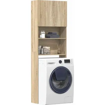 Koupelnový nábytek vidaXL Skříňka na pračku 64x24x190 cm Dřevěná konstrukce [859130] Barva: dub sonoma