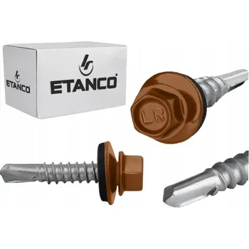 Vrták Etanco farmerské šrouby + EPDM 4,8x20 RAL8003 zlatý dub 250 ks