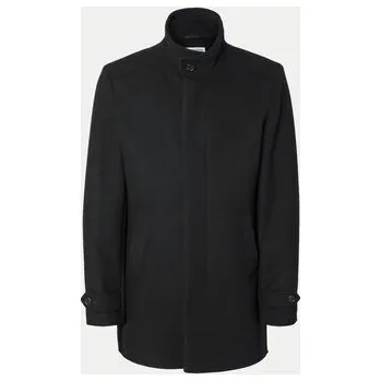 Pánský kabát Selected Homme Vlněný kabát 16094322 Černá Regular Fit L