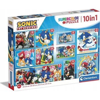 Puzzle CLEMENTONI 10 v 1 SUPER KOLOR SONIC [PUZZLE] - Sada 10 Různých Puzzle