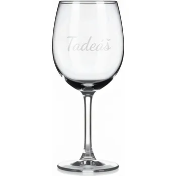 Sklenice Vínová sklenka s gravírovaným jménem – Tadeáš