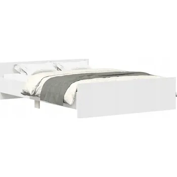 Postel Postel s dekorem dřeva VidaXL 120x200 cm bílá