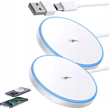 2 ks Magnetická indukční nabíječka 15W bezdrátová - bílá