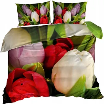 Povlečení 3D Bavlna Povlečení 160x200 cm TULIPÁNY