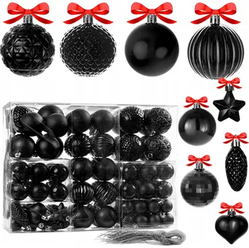 Vánoční dekorace Vánoční Baňky nerozbitné 120 ks VELKÁ SADA XXL VÁNOCE sada