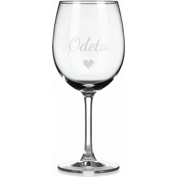 Sklenice Vínová sklenka s gravírovaným jménem – Odeta