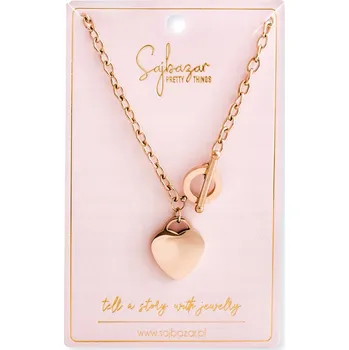 Náhrdelník Náhrdelník Sajbazar srdce 51 cm zlatý