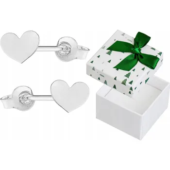 Náušnice Náušnice Stříbrná Srdce Malé dámské šroubky Plechy Srdíčka Srdce Stříbro
