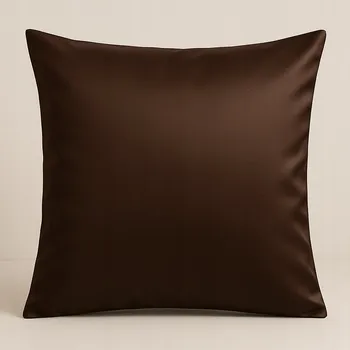 Povlečení POVLEČENÍ na polštář hnědé čokoládové JEDNOBAREVNÉ 40x40 SATÉN HLADKÉ na spaní
