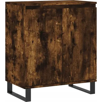 Komoda Skříňka z dřevotřísky na železných nohách, kouřový dub, 6