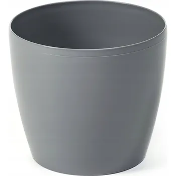 Květináč Plast Květináč šedý Lamela 10 cm x 12 x 10 cm