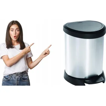 Odpadkový koš Plastový Odpadkový koš Curver 5l stříbrný