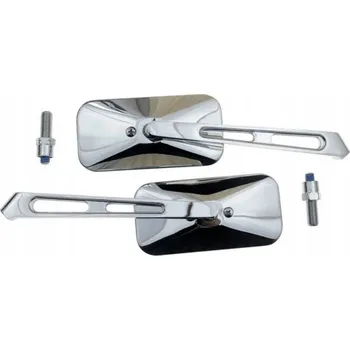 Zrcátko pro motocykl UNIVERZÁLNÍ CHROMOVANÁ ZPĚTNÁ ZRCÁTKA OBDÉLNÍKOVÁ M10 (1096)