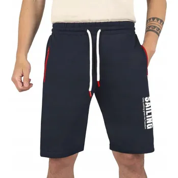 Pánské kraťasy Kraťasy teplákové kraťasy šortky tmavě modré SAILING Captain Mike L