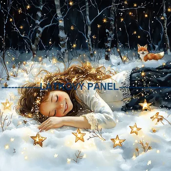 Látkový panel - Holčička s hvězdou - DZ-202 Velikost: 15x15cm, Materiál: Kočárkovina