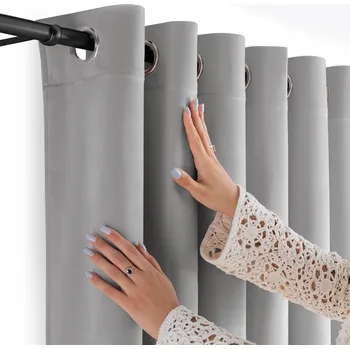 Obraz FILUMI Závěs samet VELUR Oka stříbrné SVĚTLE ŠEDÁ 140x250