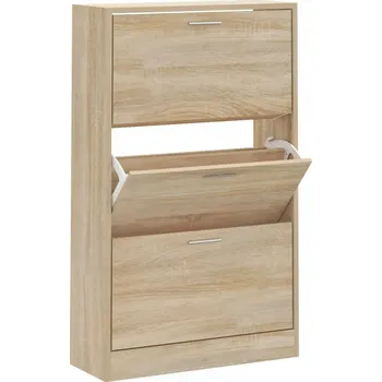 Botník Botník se 3 zásuvkami, dub sonoma, 63x24x103 cm