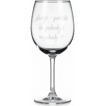 Sklenice Sklenice na víno s gravírovaným textem - Švagr - parťák do pohody i nepohody.