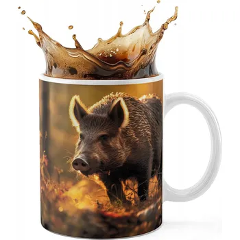 KERAMICKÝ HRNEK 330ML S POTISKEM - DIVOKÁ ZVÍŘATA LESNÍ DIVOKÉ PRASÁTKO