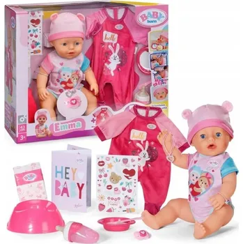 Panenka Baby Born Miminko Emma 43 cm + oblečení + doplňky + plenky Sada