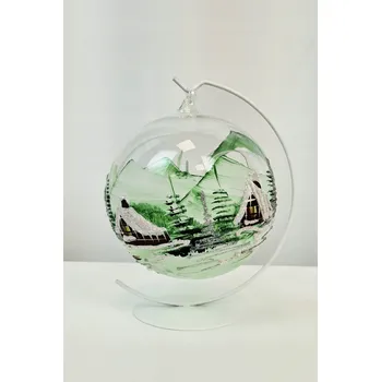 Obraz Ručně vyráběná baňka - lampion na Vánoce, zelený lesk