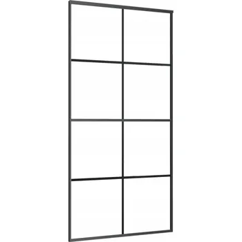Interiérové dveře Posuvné hliníkové dveře s matným ESG sklem, 102,5x205 cm, černé