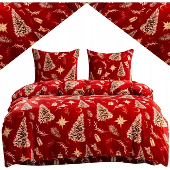 Povlečení HRUBÉ VÁNOČNÍ POVLEČENÍ 160x200 ZIMNÍ TEPLÉ PLYŠOVÉ NA ZIMU VÁNOCE