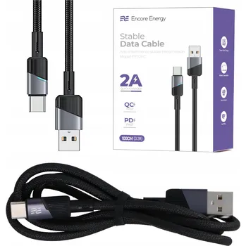 Datový kabel Kabel Encore Energy USB - USB typ C 1 m černý