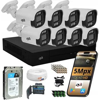 Bezpečnostní kamera Monitorovací sada DVS s 8 analogovými kamerami 5 Mpx a 1TB diskem