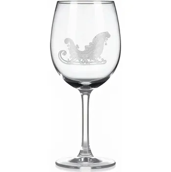 Sklenice Sklenice na víno s gravírovaným motivem vánočních saní